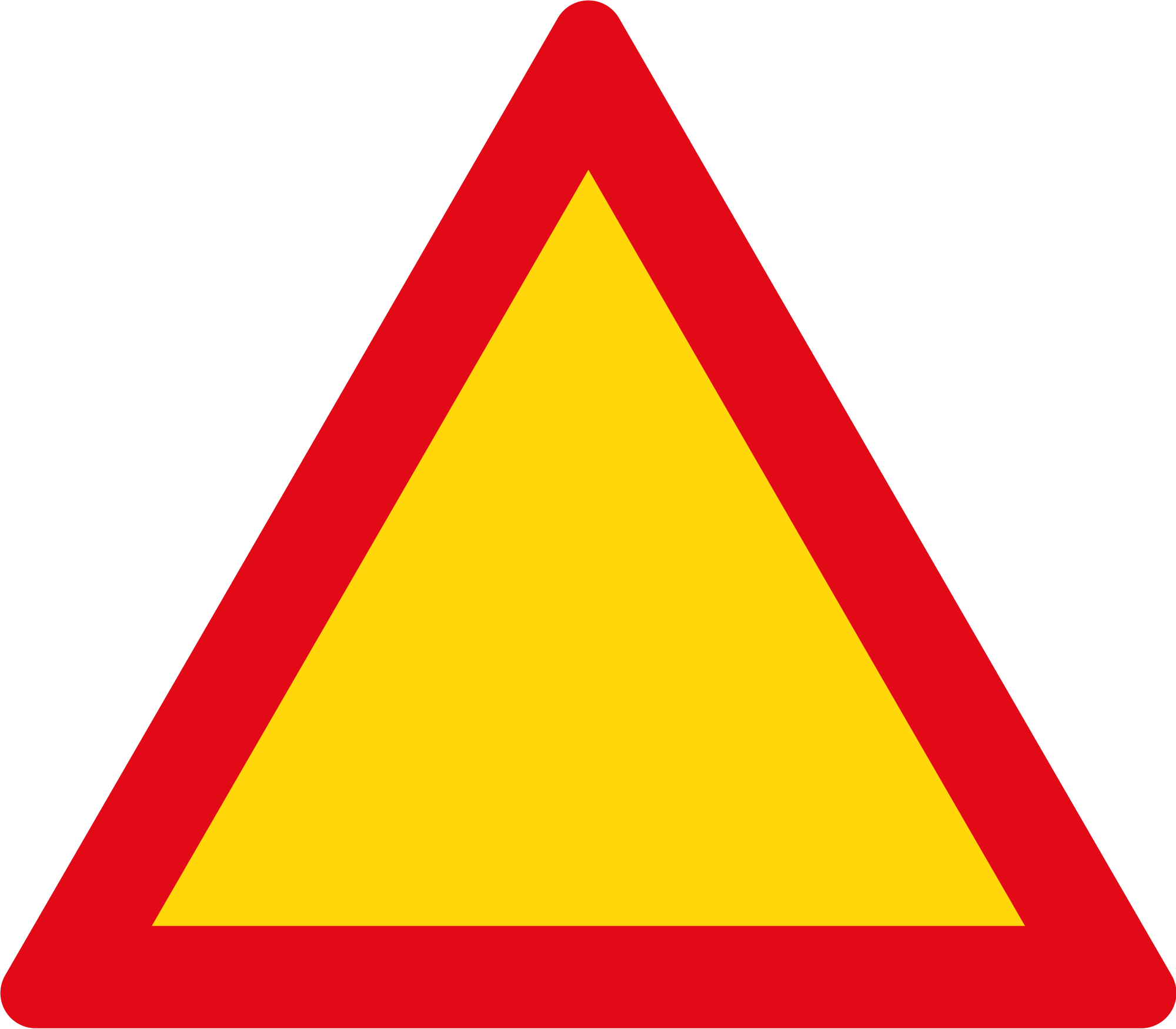 Cone Clipart Warning - Red And Yellow Sign - Png Download (2000x1750), Png Download