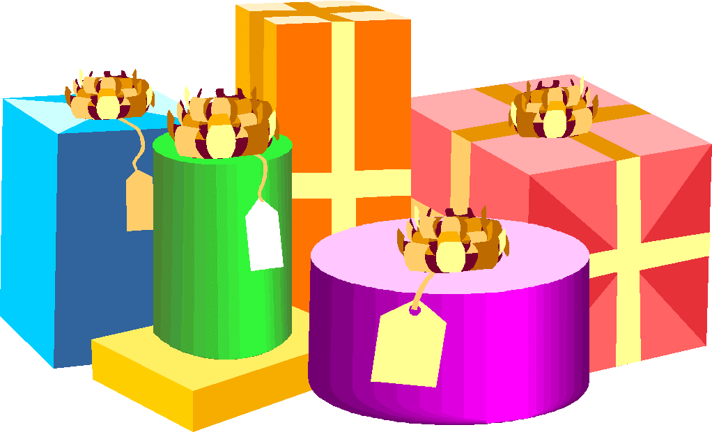 Gift Clipart Cylinder - Christmas Presents Clip Art - Png Download (1022x620), Png Download