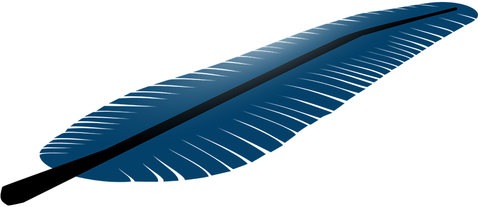 Feather Quill Cliparts 13, Buy Clip Art - Blue Feather Clipart - Png Download (960x480), Png Download