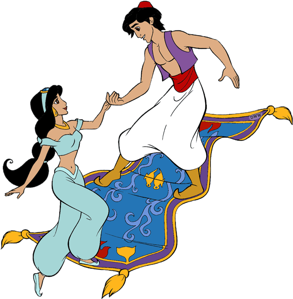 Aladdin And Jasmine Clip Art - Aladdin And Jasmine Transparent - Png Download (600x607), Png Download