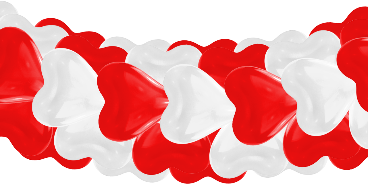 Girlande Mit Herzballons - White Clipart (1280x1280), Png Download