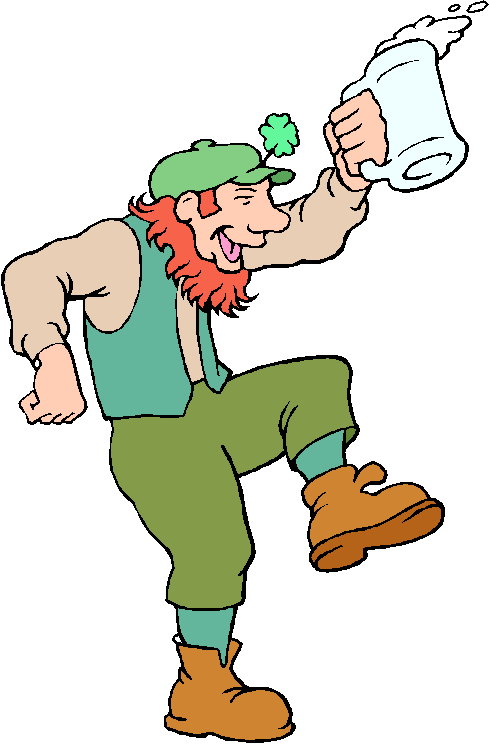 [ Img] - Drunk Irishman Dancing Bib Clipart (490x745), Png Download