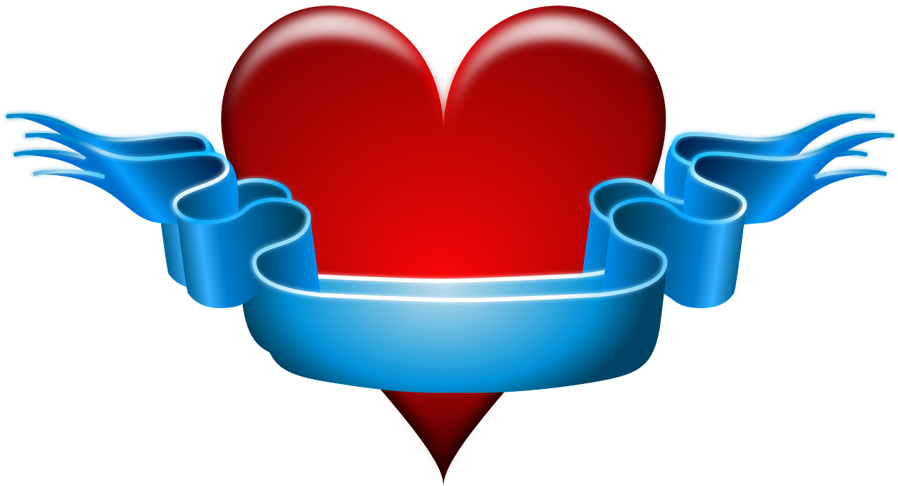 Patriotic Birthday Cliparts 9, Buy Clip Art - Heart With Ribbon - Png Download (960x583), Png Download