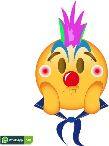 Geburtstag Emoji Mit Gelbem Gesicht Und Clown-makeup - Emoticon Clipart (1200x628), Png Download