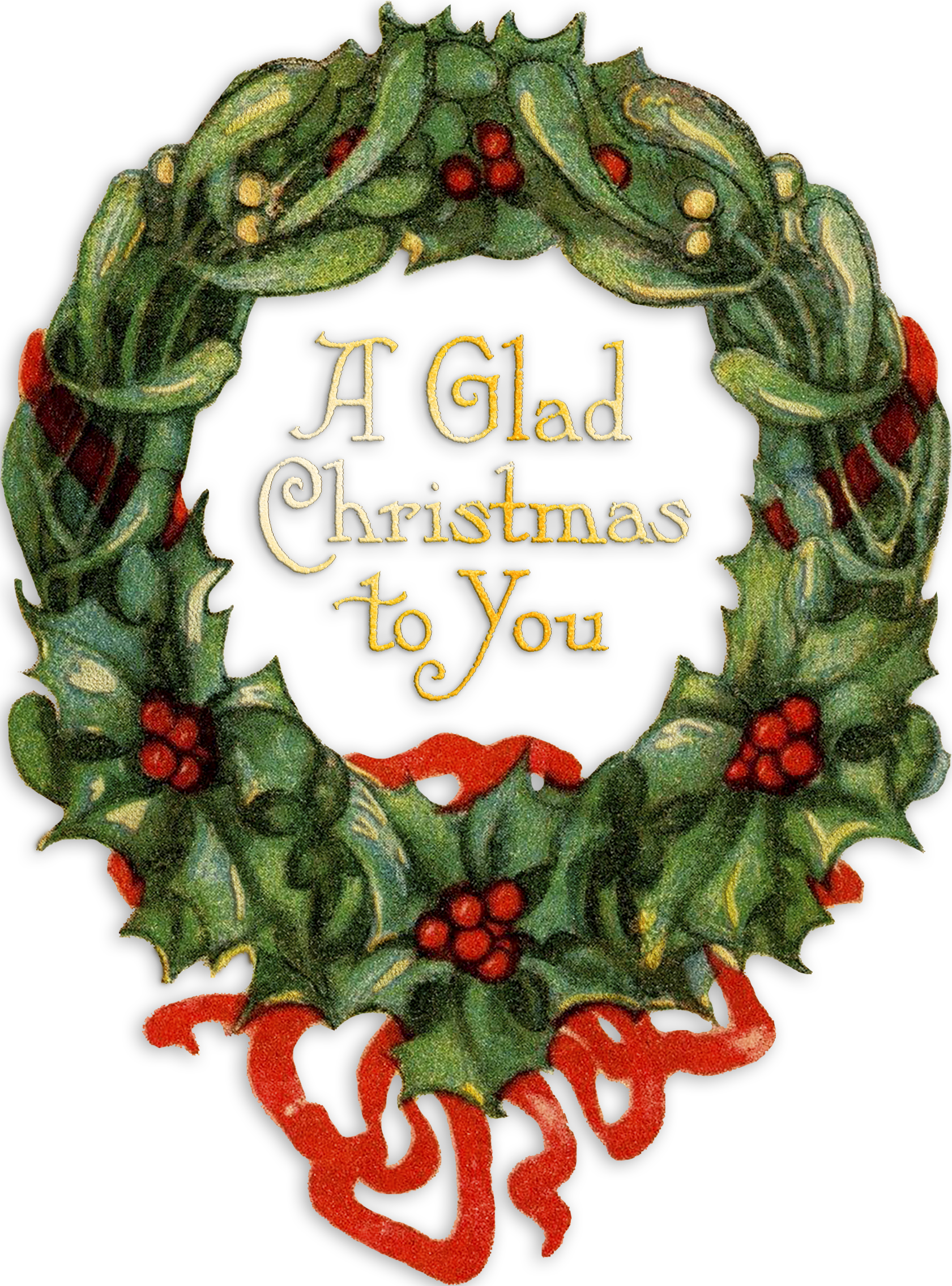A Glad Christmas Wreath Clipart (1460x1971), Png Download