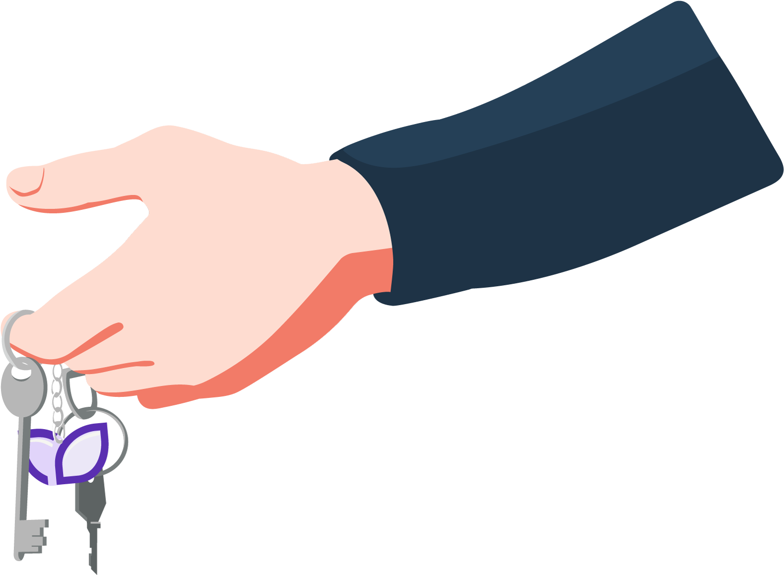 Illustration Of Hand With Keys - Illustration Clipart (1600x1170), Png Download