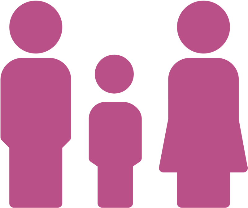 Graphic Of A Male Adult 1 Female Adult And A Child - Icon Clipart (1000x1000), Png Download