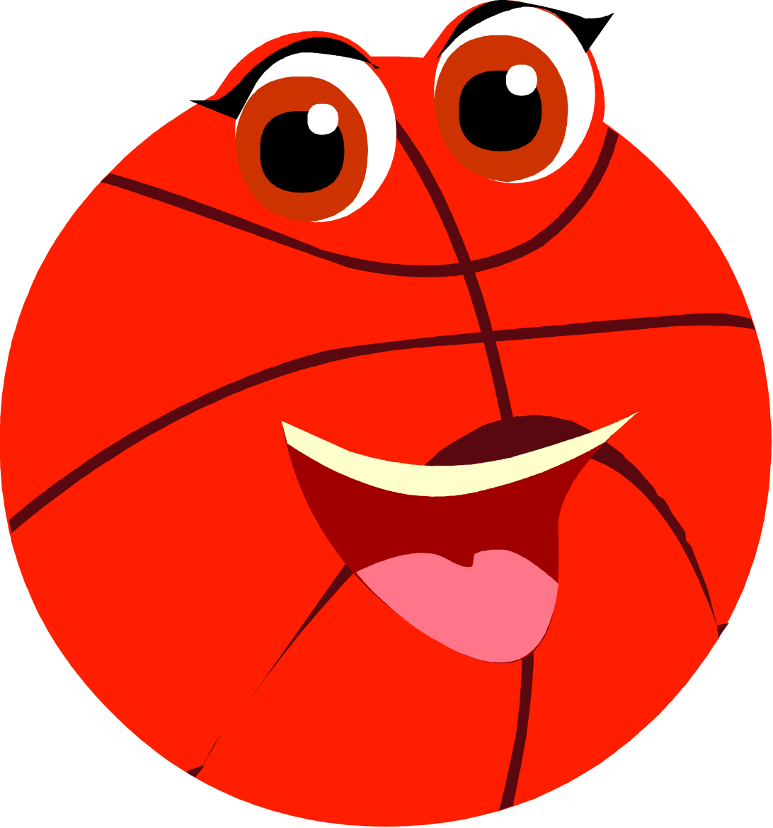 Free Cartoon Basketball Vector Clip Art Clip Art Image - Png Download (1092x1170), Png Download