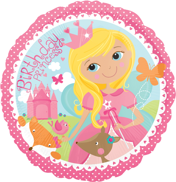 Kindergeburtstag Princess- Folienballon - Woodland Fairy Birthday Balloon Clipart (600x600), Png Download