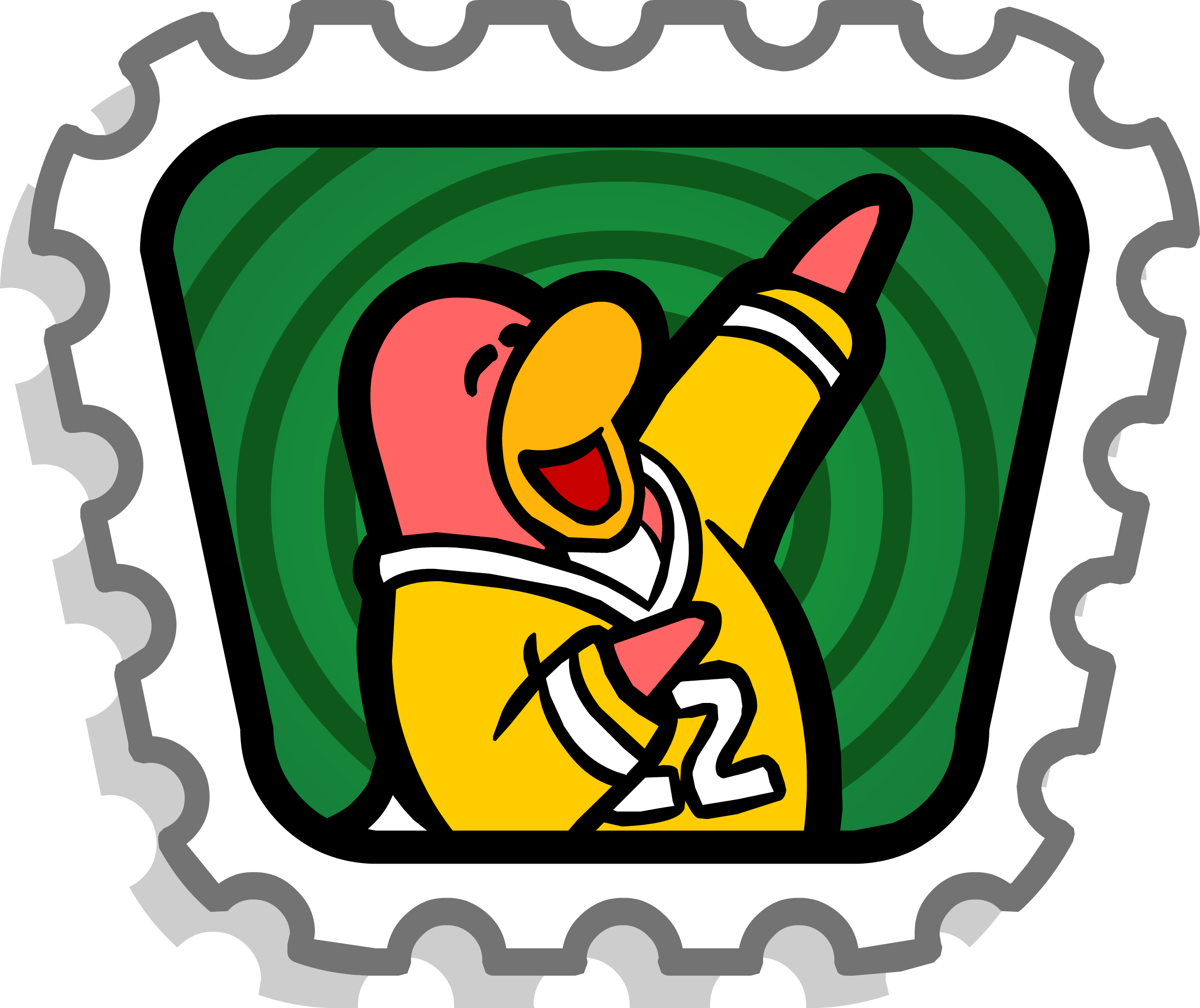 Yellowwinstamp - Club Penguin Selos Clipart (2535x2128), Png Download