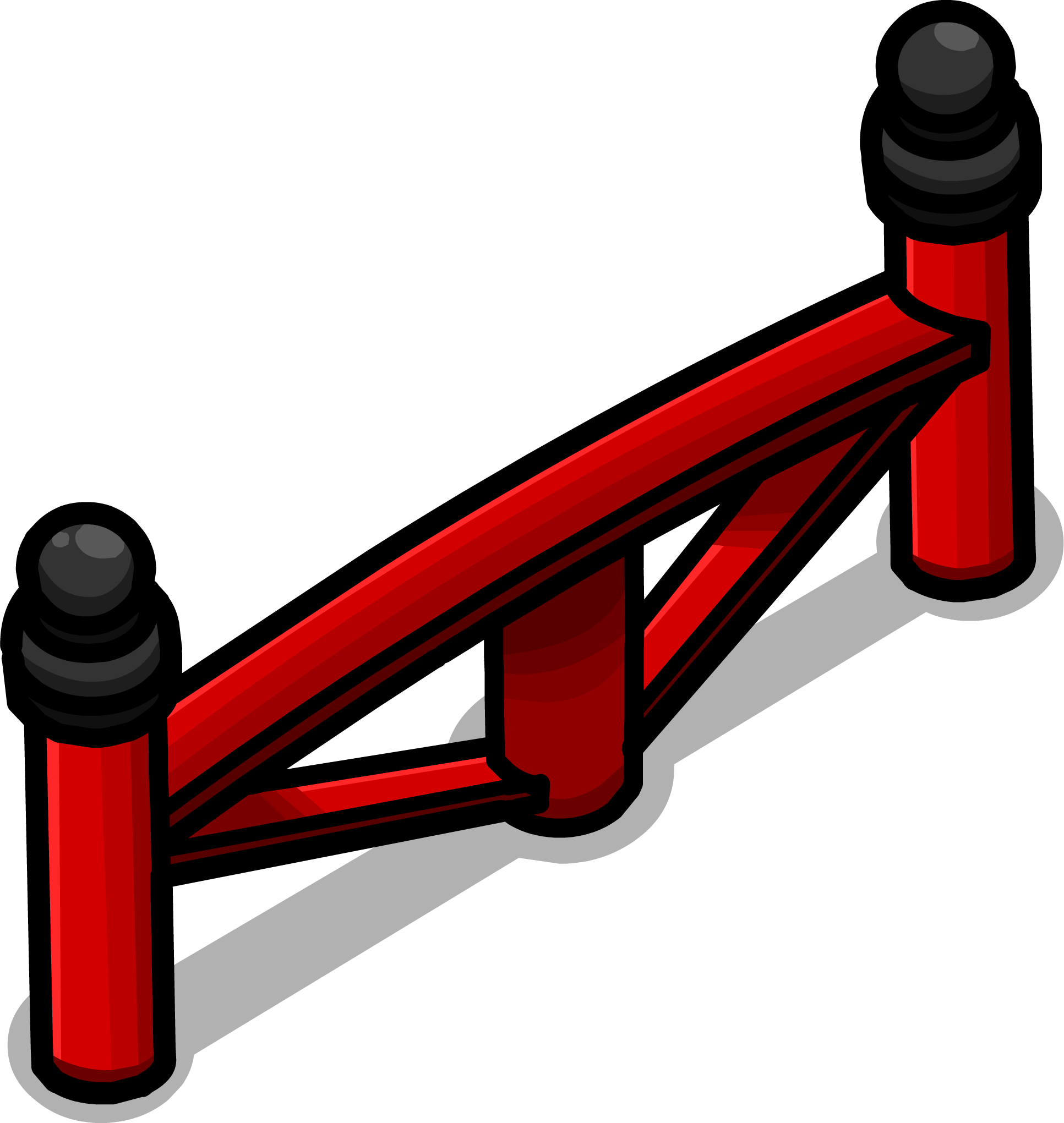 Red Bridge Railing Sprite 003 - Bridge Clipart (1933x2041), Png Download