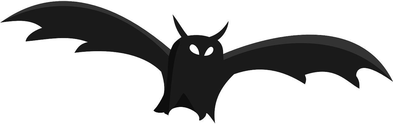 Bat Silhouette Black Animal Png Image - Cartoon Bat Clipart (1280x640), Png Download