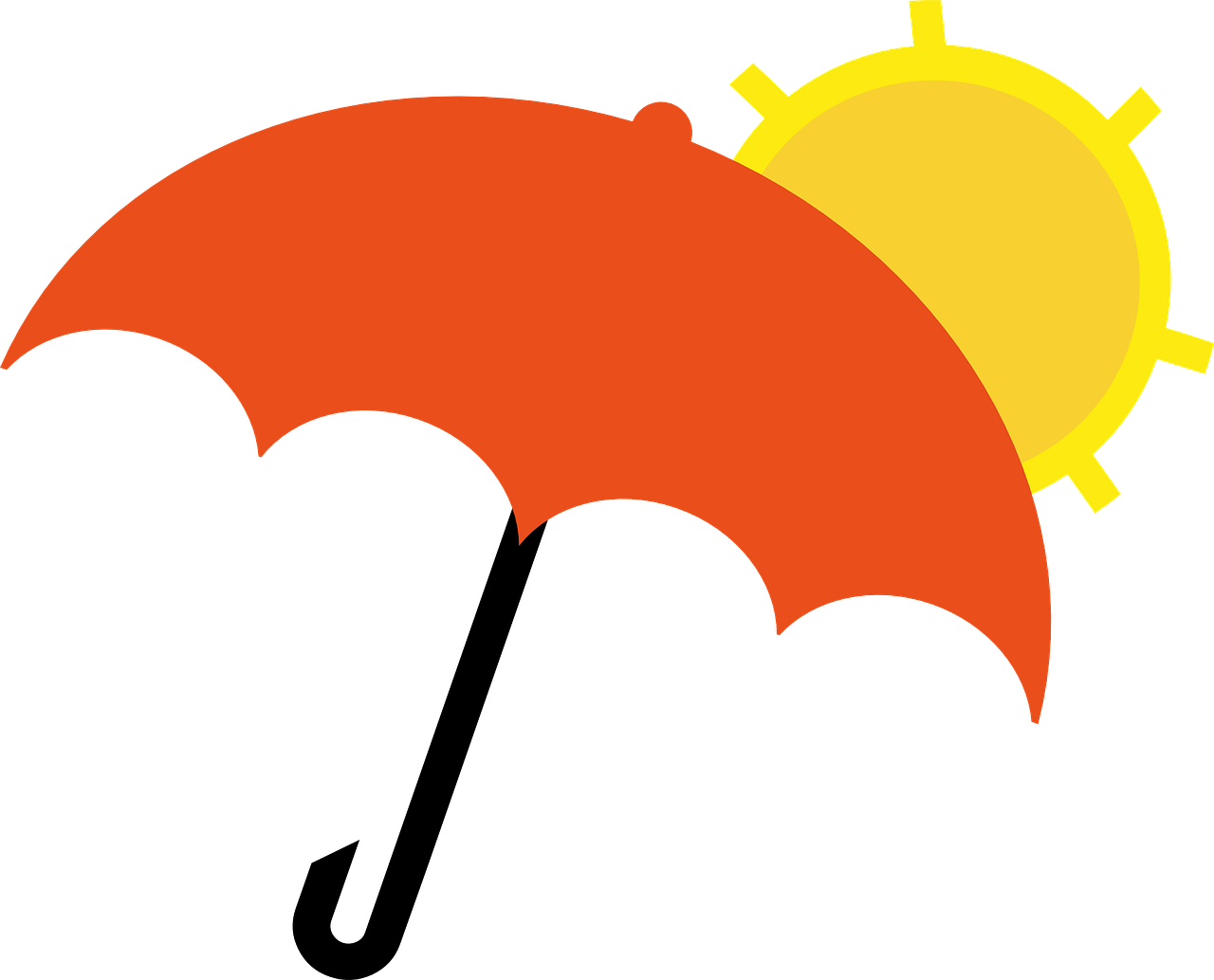 Umbrella Orange Drops Yellow Png Image - Umbrella Clipart (1280x1034), Png Download