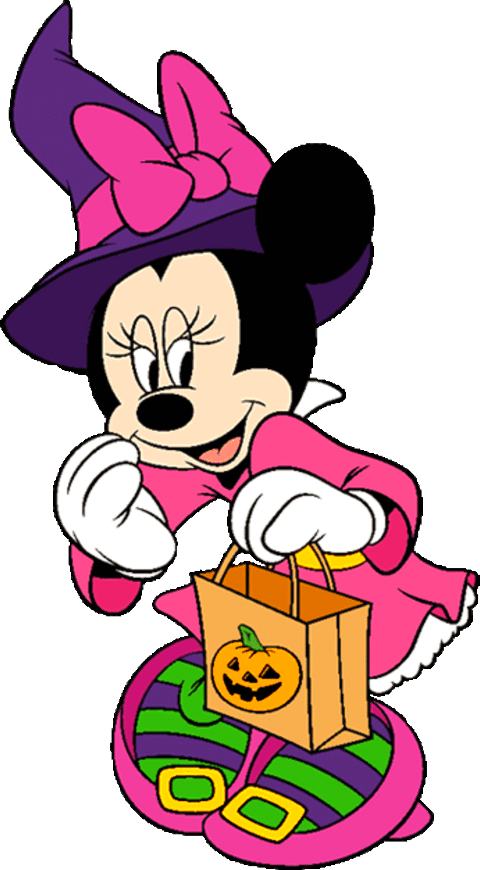 Minnie Mickey Mouse Halloween Clipart (480x870), Png Download