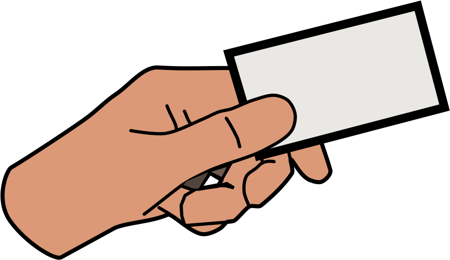 Business Card Clipart 1, Buy Clip Art - Cartoon Hand Holding Paper - Png Download (960x555), Png Download