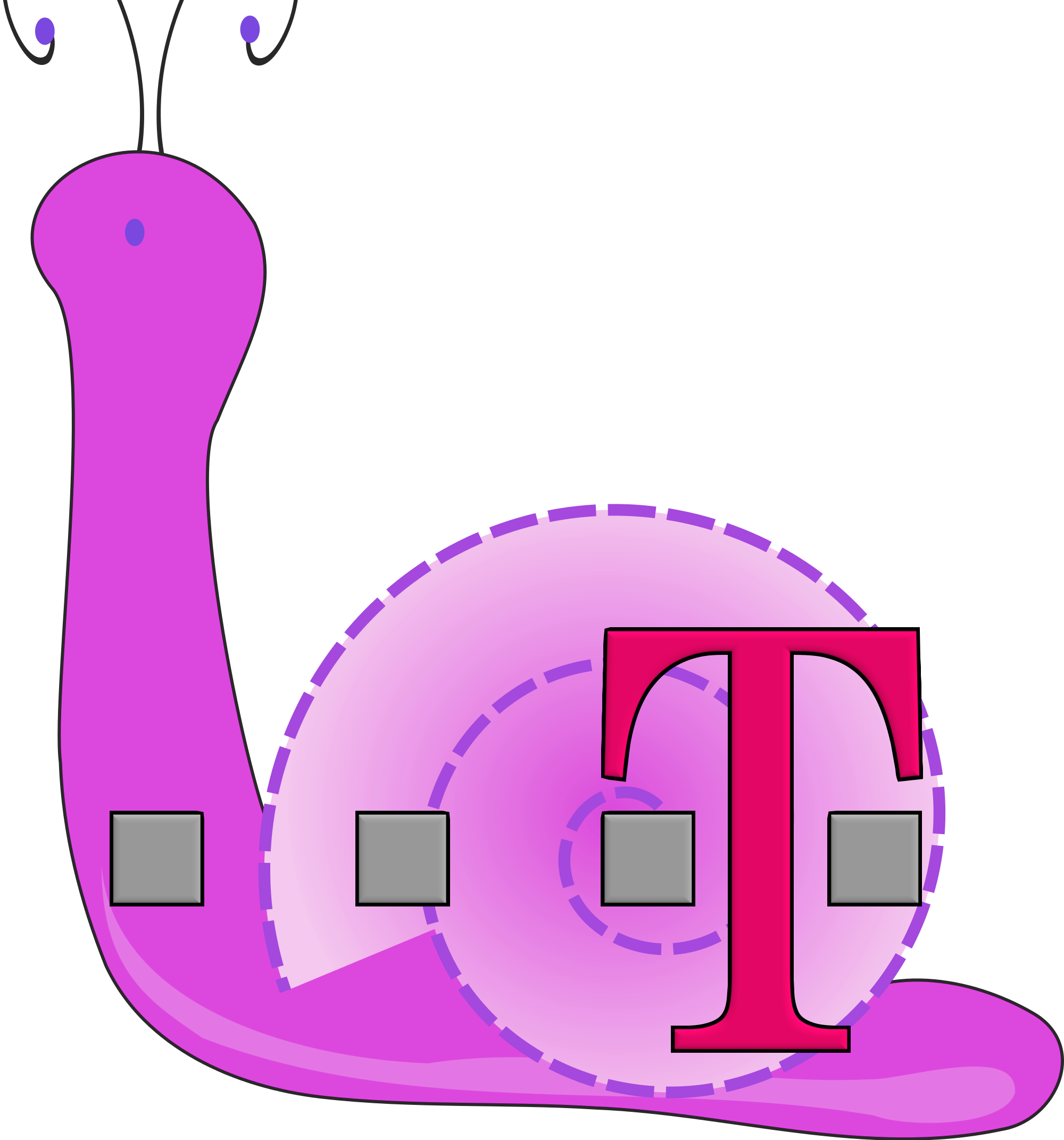 Piktogramm Einer Schnecke Mit Telekom-logo - Deutsche Telekom Clipart (2000x2143), Png Download