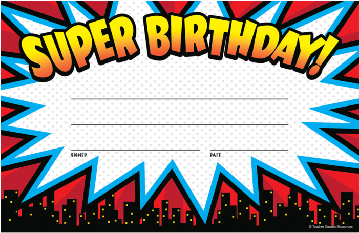Teacher Created Resources - Super Hero Birthday Clipart (590x590), Png Download