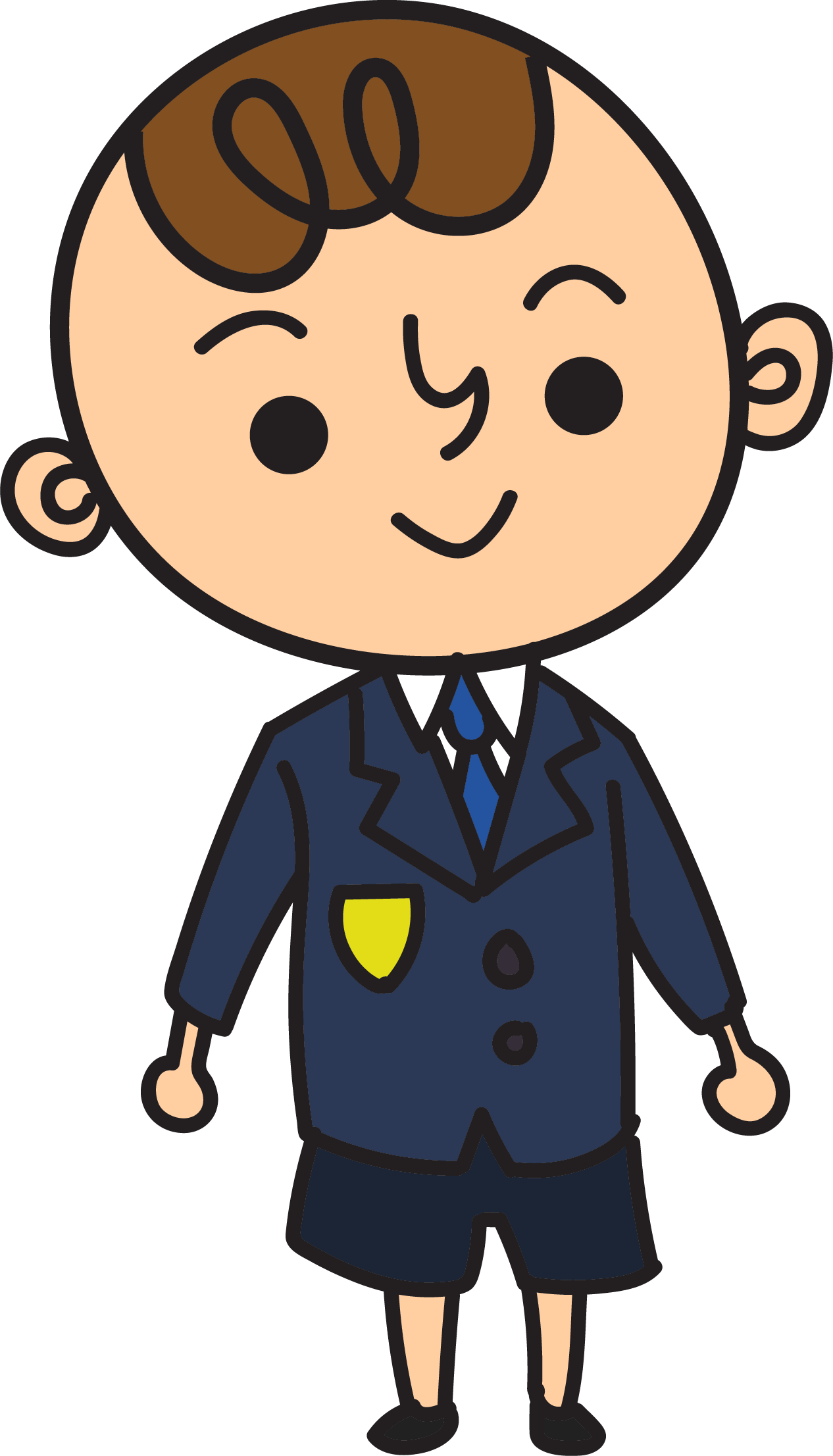 Cartoon National Primary Do Elementary Preschool Lecture - School Children In Uniform Cartoon Clipart (1266x2213), Png Download