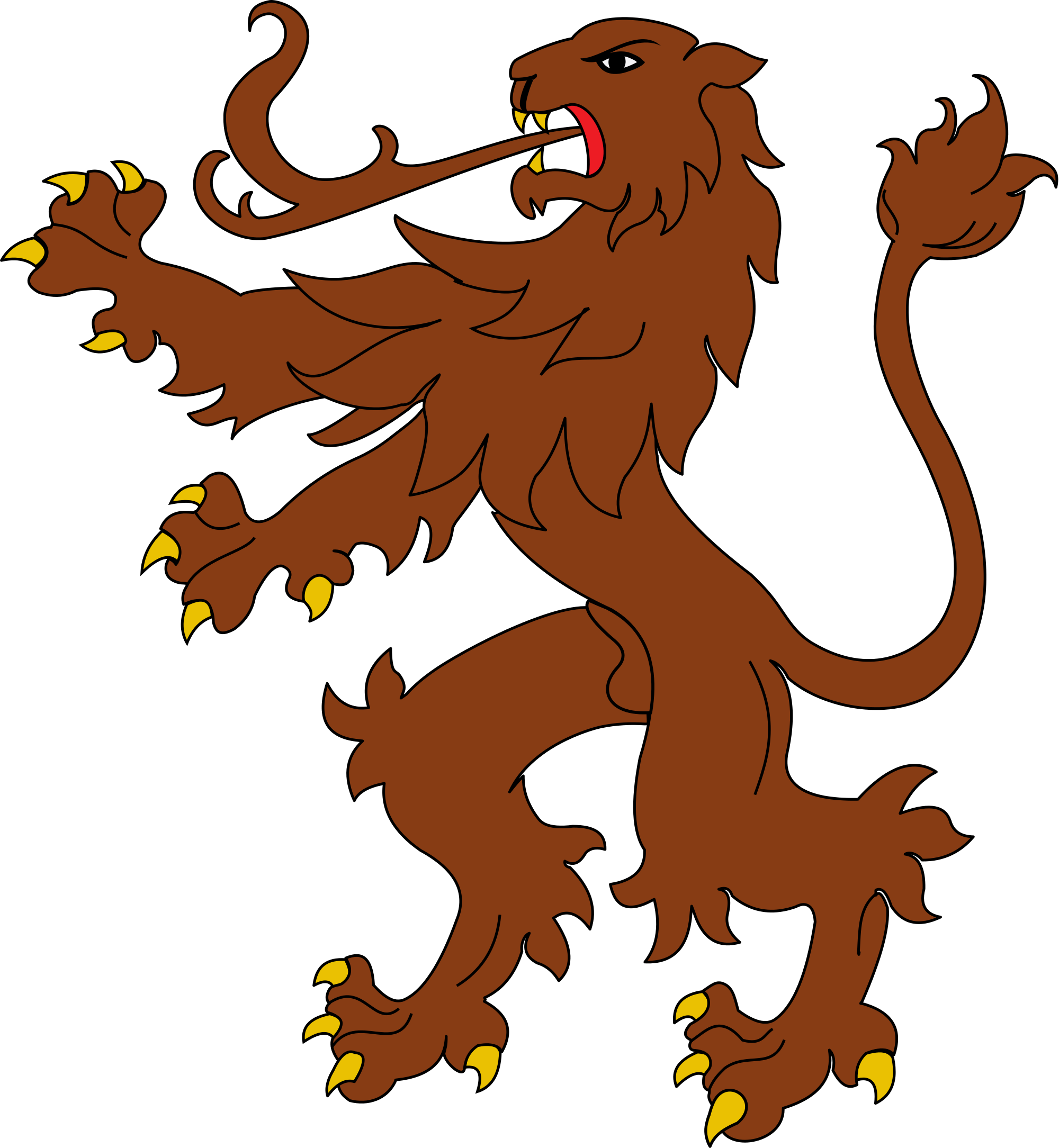 Cartoon Lion Clipart 16, Buy Clip Art - Heraldic Lion Svg - Png Download (2000x2169), Png Download