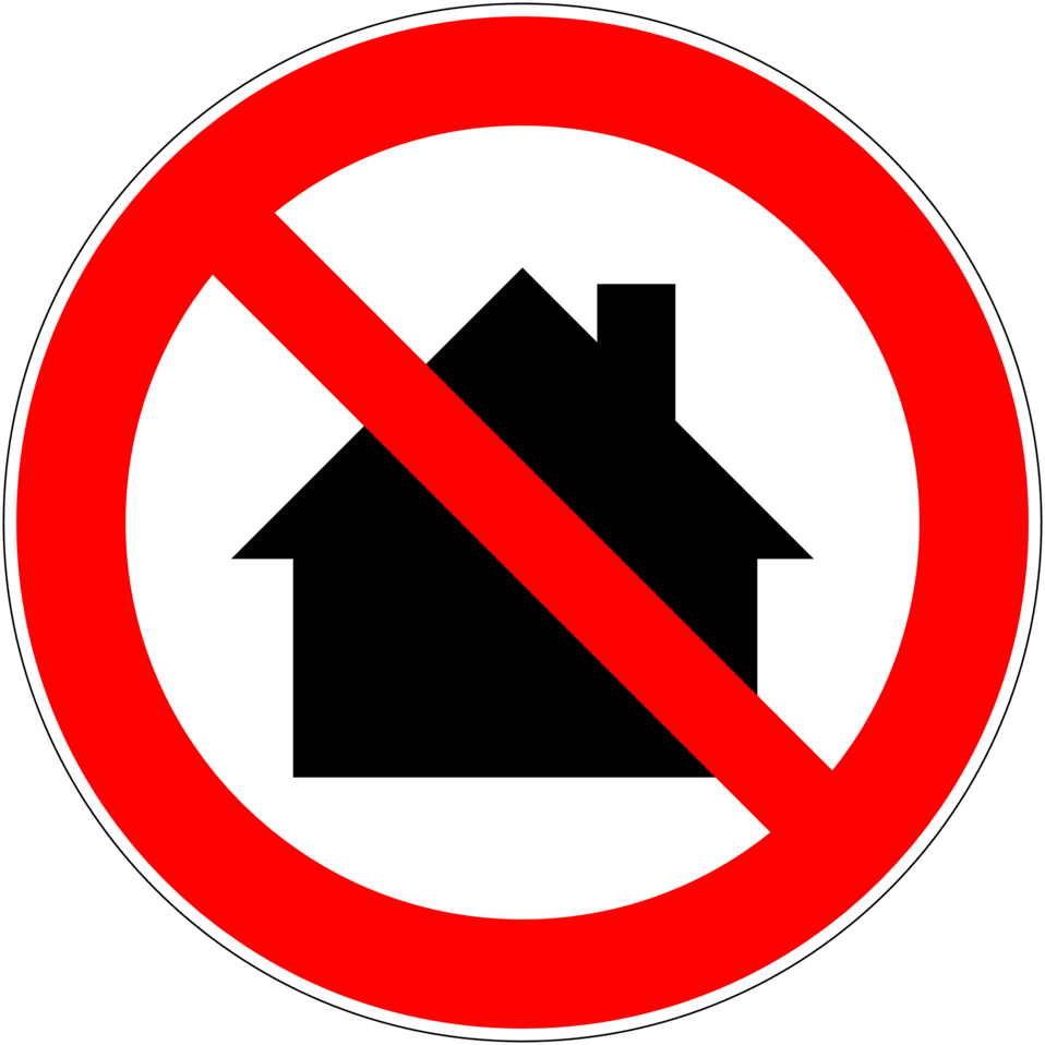Nicht In Wohngebieten Verwenden, Verbotszeichen D P031 - No Home Clipart (958x958), Png Download