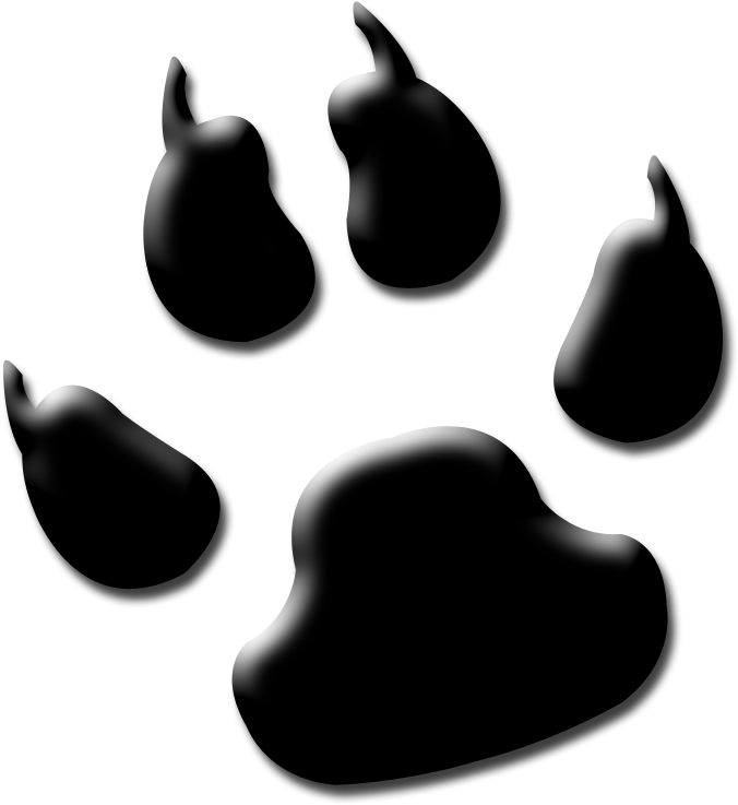 Free Paw Print Emoticon, Download Free Clip Art, Free - Bobcat Paw Print - Png Download (735x900), Png Download