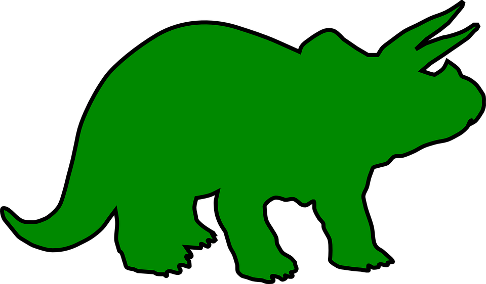 Free Dinosaur Clipart 5, Buy Clip Art - Green Triceratops Clipart - Png Download (960x562), Png Download