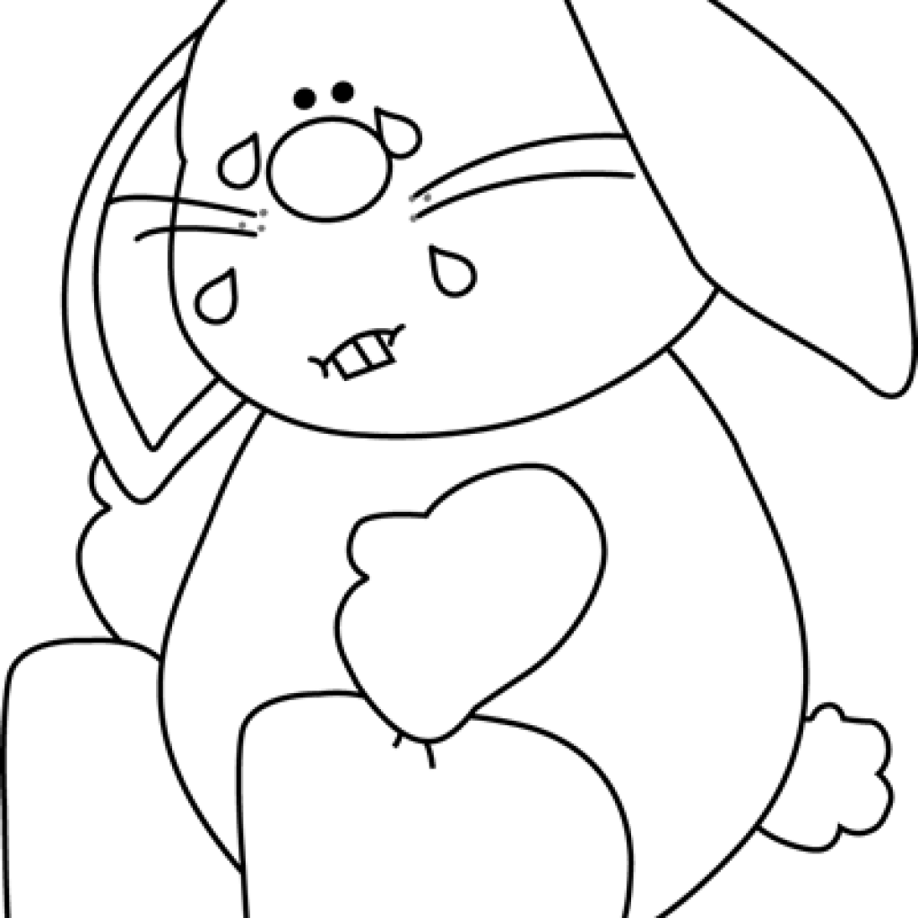 Bunny Clipart Black And White Crying Bunny Clipart - Clip Art - Png Download (1024x1024), Png Download