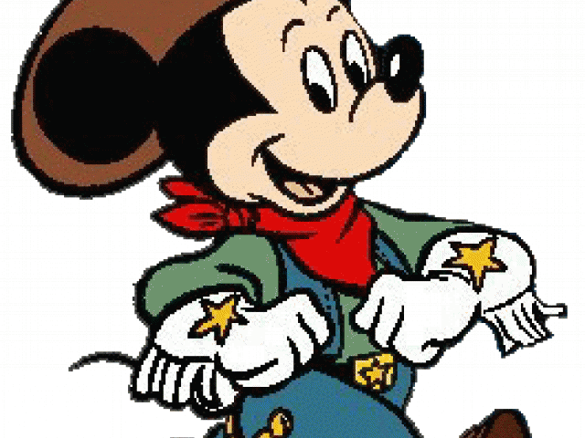 Western Clipart Disney - Mickey Mouse Cowboy - Png Download (640x480), Png Download