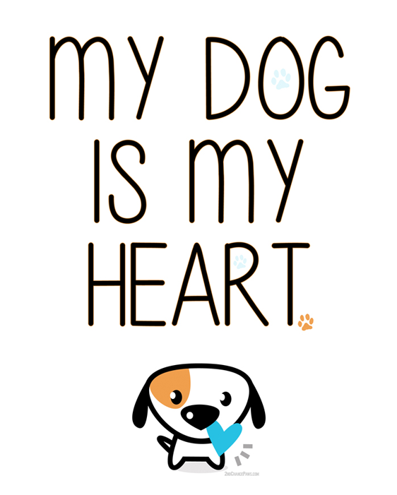 My Dog Is My Heart Print - My Cat Is My Heart Clipart (600x600), Png Download