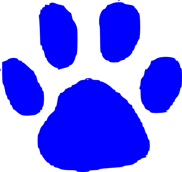 Blue Paw Print Clip Art At Clker - Paw Print Orange Art - Png Download (600x567), Png Download