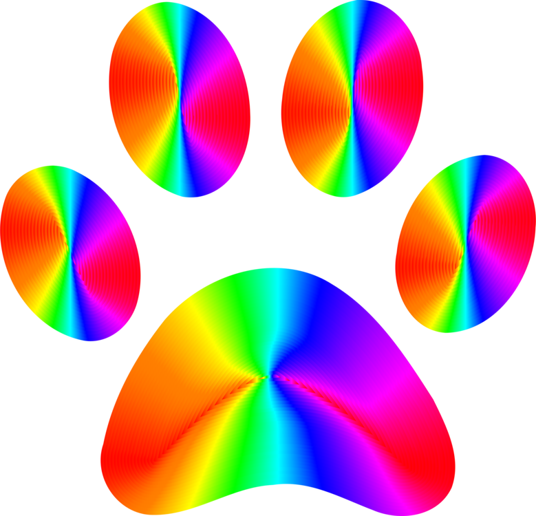 Dog Paw Foot Art Spectrum - Paw Clipart (779x750), Png Download