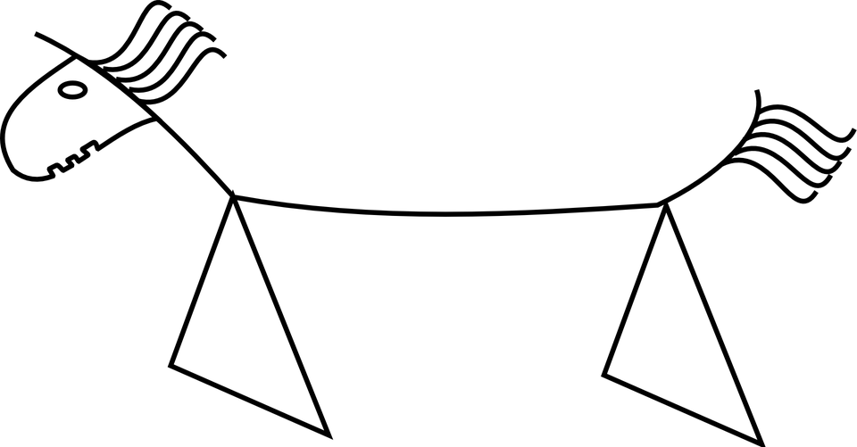 Gratis Vektorgrafikk Hest Stiliserte Strek Tegning - Strektegning Clipart (960x501), Png Download