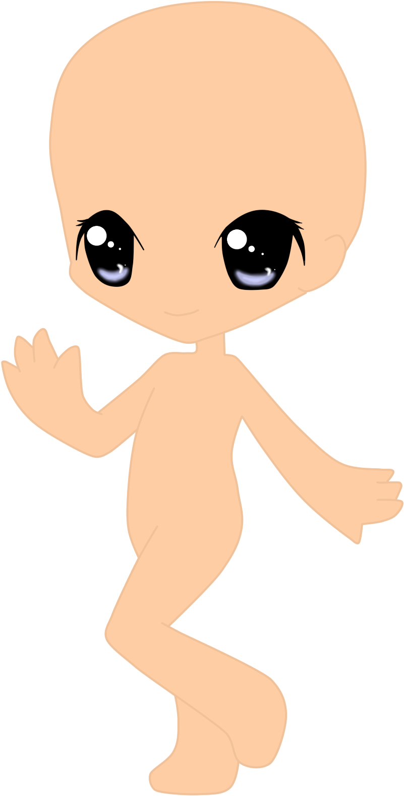 Best 15 Chibi Girl Base By Twinlightownz File Free - Child Clipart (1000x1735), Png Download
