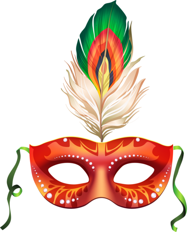 Masques - Mardi Gras Masks Transparent Clipart (600x741), Png Download