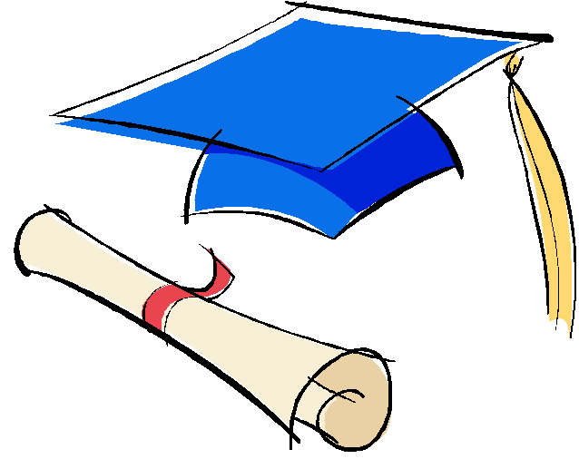 Blue Graduation Cap And Diploma - Blue Graduation Cap Clipart - Png Download (620x497), Png Download