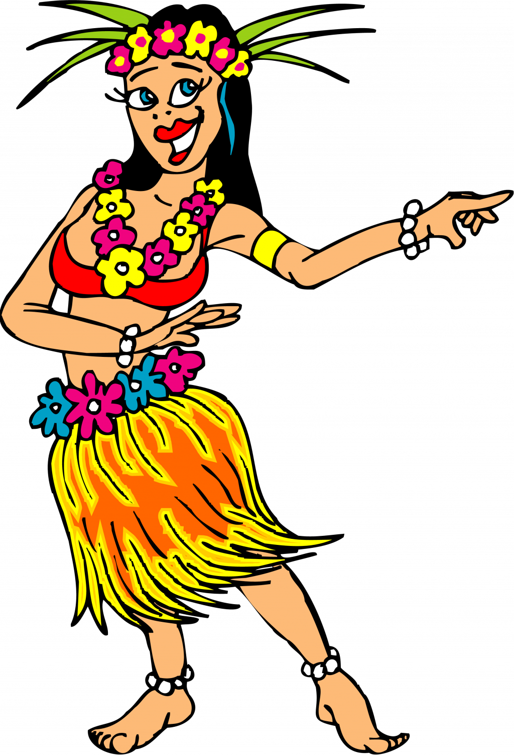 Dancer Clipart Hawaii - Hawaiian Dancer Clipart Png Transparent Png (1024x1502), Png Download