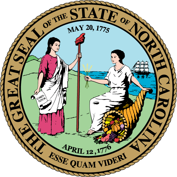 Court Clipart Magistrate - North Carolina State Seal - Png Download (590x590), Png Download