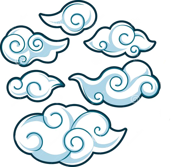 Japan Illustration Clouds Transprent - Japanese Style Cloud Clipart (564x549), Png Download