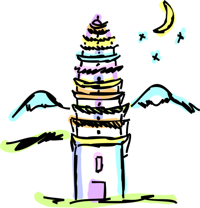 Vector Illustration Of Liaodi Pagoda Of Hebei, Octagonal-based Clipart (673x700), Png Download