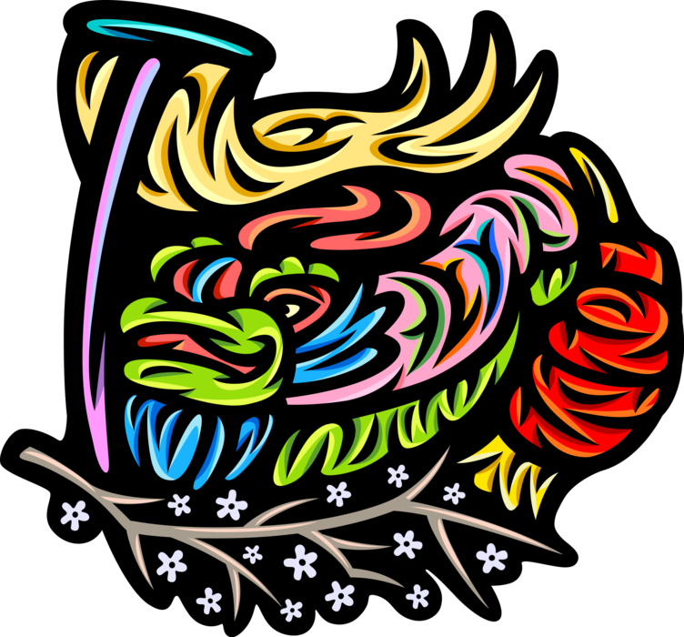 Vector Illustration Of Chinese New Year Dragon Dance Clipart (752x700), Png Download