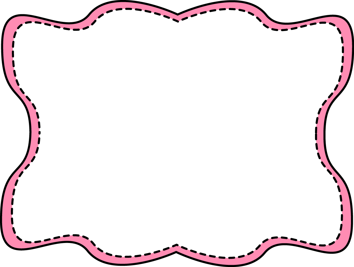 Pink Wavy Stitched Frame - Pink Doodle Frame Png Clipart (1162x878), Png Download