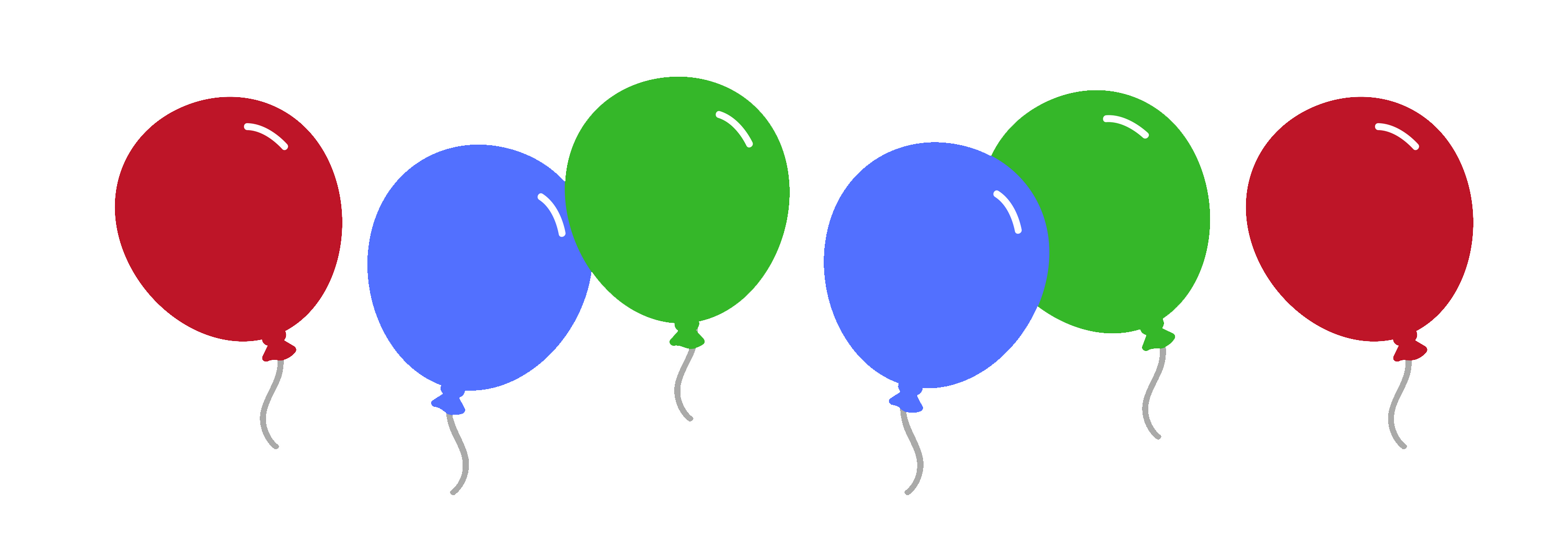 Birthday Program - Balloon Clipart (3000x1055), Png Download