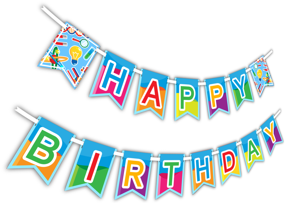 Super Science "happy Birthday" Party Banner - Birthday Clipart (1024x785), Png Download