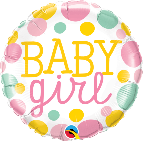 Baby Girl Dots - Baby Girl Balloon Bouquet Clipart (600x593), Png Download