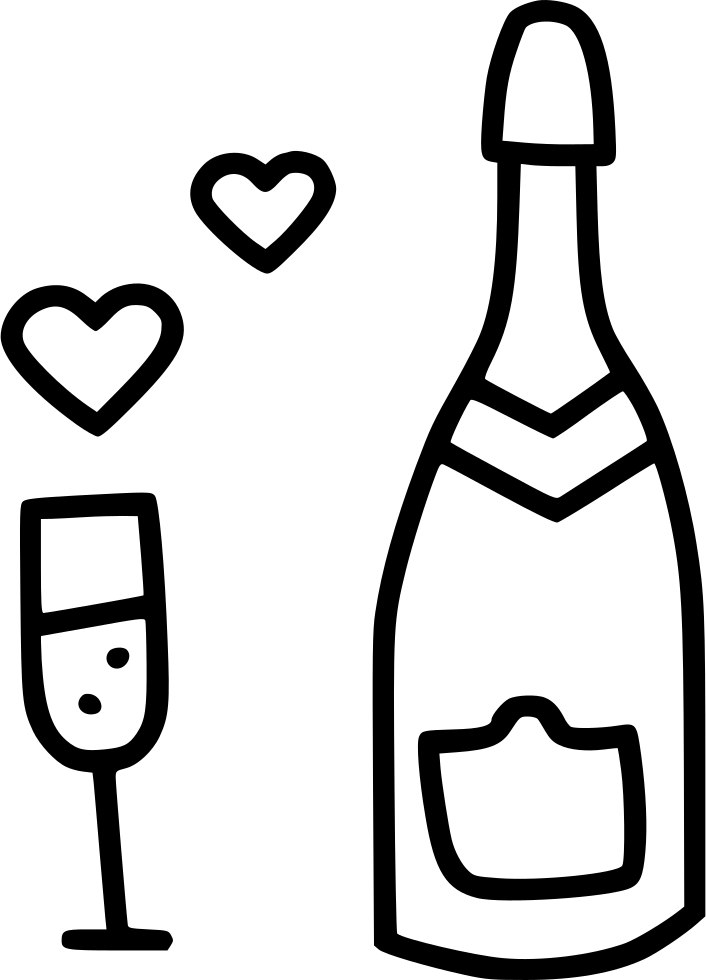 Champagne Heart Celebrate Day Date Comments Clipart (706x980), Png Download