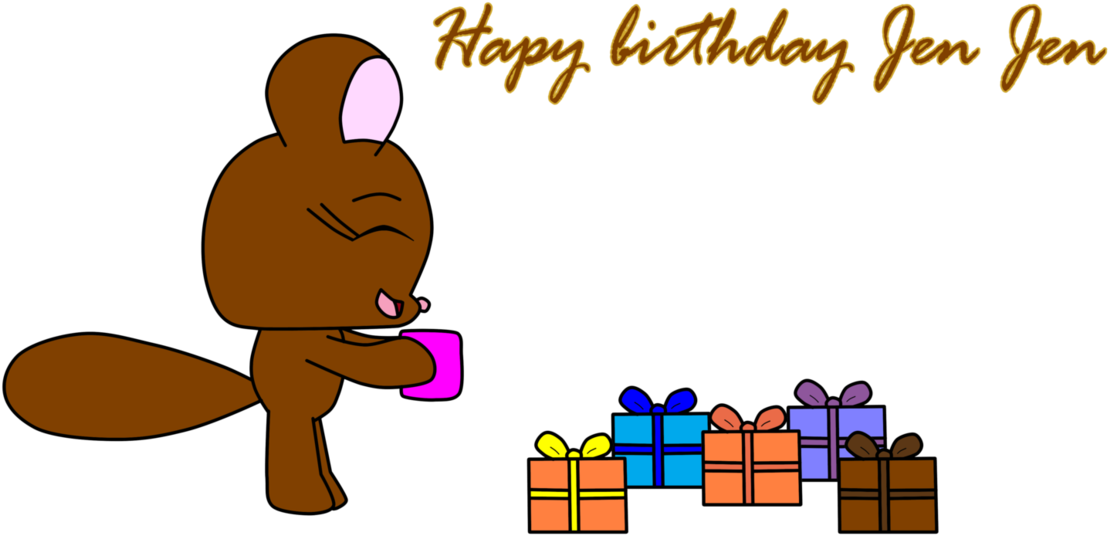 Happy Birthday Jen Clipart 5 By Craig - Flonz Happy Birthday Calligraphy Set (10cm X 18cm ) - Png Download (1235x647), Png Download