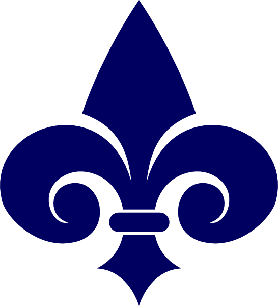 Navy Blue Fleur De Lis Clipart (546x600), Png Download