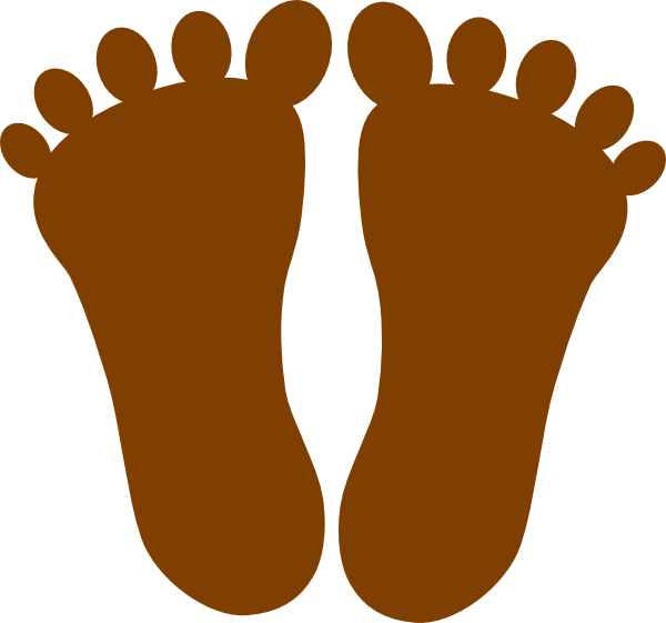 Brown Footprints Clipart (600x561), Png Download