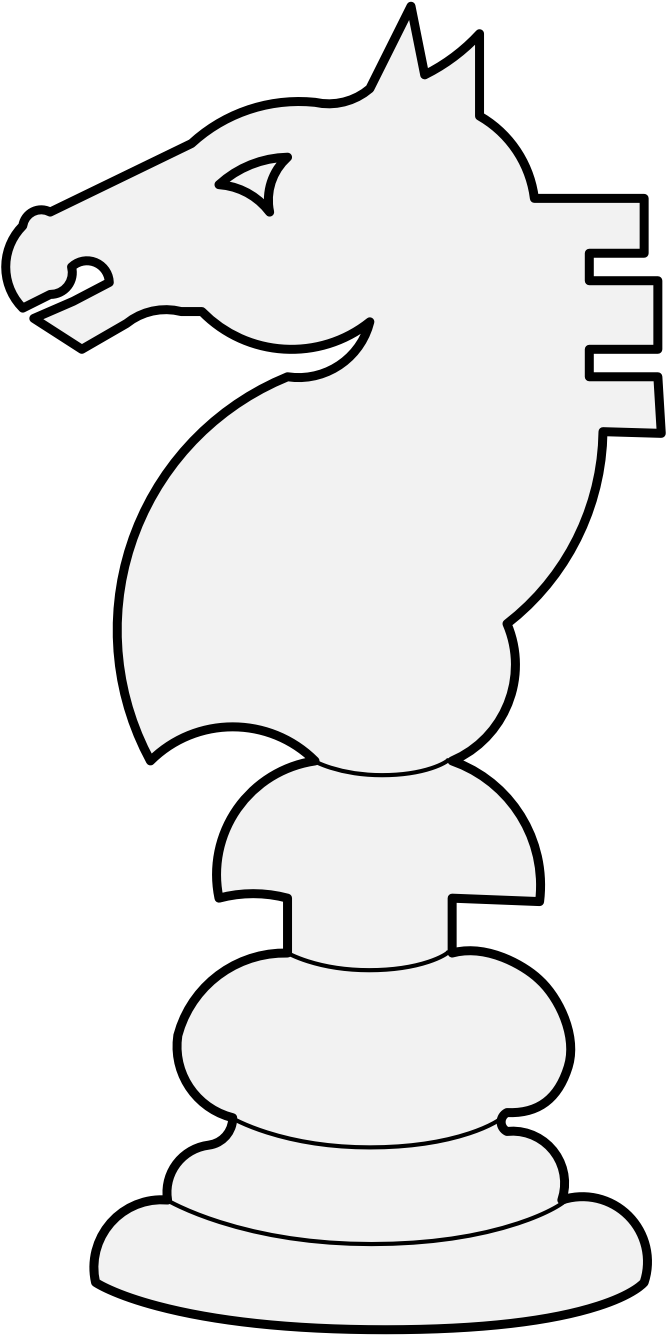 One-headed Chess Knight - Cartoon Clipart (693x1368), Png Download