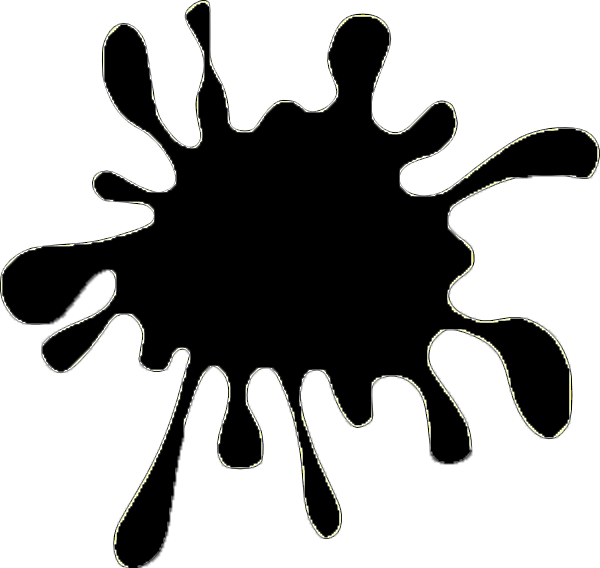 Klat Stencil Paint Splats, Art Party, Doodles, Silhouette - Black Paint Splash Clipart - Png Download (600x568), Png Download